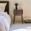 Comodino decorazione legno 1 cassetto, Noce Anteprima dell’immagine prodotto 3