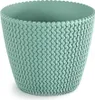 A green knitted-look plant pot on a white background. Anteprima dell’immagine prodotto