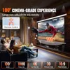 A group of people are watching a movie on a large projector screen in a living room setting. Anteprima dell’immagine prodotto