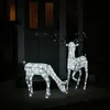 Rentier Hirsch 1,2m Reh 61cm Kitz Familie LED Beleuchtung Produktbild-Vorschau 6