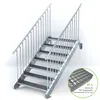 Stahltreppe 7 Stufen bis Höhe 140 cm, Laufbreite : 110 cm Produktbild-Vorschau 2
