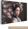 MuchoWow® - Leinwandbilder - Frau - Sakura - Kimono - Produktbild-Vorschau 1