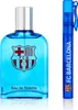 A bottle of FC Barcelona Eau de Toilette and a smaller spray bottle are displayed side-by-side against a white background. Podgląd zdjęcia produktu
