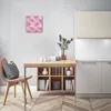Deko Glasuhr Wanduhr 30x30 rosa Blätter Kunst Quarz Produktbild-Vorschau 3