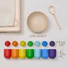 Montessori Holzspielzeug "Regenbogen: Bälle in Tassen" 3 cm Produktbild-Vorschau 3