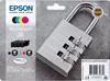 A multipack of Epson ink cartridges packaged with a combination lock. Voir les images du produit