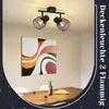 ZMH Deckenleuchte Schwarz Metall 2 Flammig Vintage E27 Produktbild-Vorschau 8