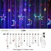 LED Stern Mond Lichtervorhang 3,5m Bunt Lichterkette 8 Produktbild-Vorschau 4