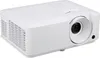 A white projector is shown from a diagonal angle on a white background. Produktbild-Vorschau