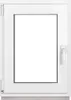 A white window frame with a clear glass pane. Anteprima dell’immagine prodotto