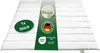 A white duvet or comforter is laid out flat on a white surface. A green band runs vertically down the center, featuring branding and certifications. Náhľad obrázku produktu