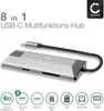 CELLONIC 8-in-1 USB Splitter Hub - USB C auf HDMI Adapter Produktbild-Vorschau 2