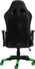 The back view of a black and green gaming chair. Produktbild-Vorschau