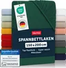 A stack of folded sheets with a dark green sheet prominently displayed in the foreground, featuring product information and certifications. Anteprima dell’immagine prodotto