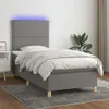 Boxspringbett mit Matratze & LED Dunkelgrau 90x200 cm Stoff Produktbild-Vorschau 2