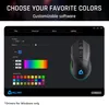 A screenshot of a software interface for customizing a gaming mouse's RGB lighting, with a gaming mouse shown on the right. Produktbild-Vorschau
