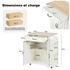 Clinvia Servierwagen 66x40/60x90cm Kücheninsel, Küchenwagen Produktbild-Vorschau 3