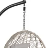 A close-up view of the top part of a hanging chair, showing the chain and spring mechanism connecting it to a stand. Náhled obrázku produktu