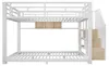 Poschodová posteľ 140 x 200 cm s LED osvetlením, schodiskom Náhľad obrázku produktu 9