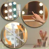 Collage of images showing a makeup mirror with lights, its controls, and its adjustable stand. Náhľad obrázku produktu