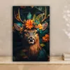 Leinwandbilder 20x30 cm - Tiere, Blumen - Hirsche, Bilder Produktbild-Vorschau 2
