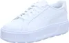 A white Puma Karmen L sneaker with a platform sole is shown against a white background. Produktbild-Vorschau