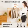 20 Kleiderbügel aus Holz mit Steg - 360° Drehbarer Haken Produktbild-Vorschau 4