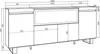 A 3D wireframe technical drawing of a sideboard with dimensions. Anteprima dell’immagine prodotto