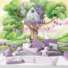 Vlies fototapete Weiße Kaninchen Baumhaus 200x140 cm Feeby Produktbild-Vorschau 2