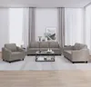vidaXL 3-tlg. Sofagarnitur mit Kissen Taupe Stoff Produktbild-Vorschau 2