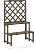 vidaXL Kvetinové schody s mriežkou sivé 70x42x115cm Masívne Náhľad obrázku produktu 5
