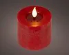 LED Kerze 7,5x9,5cm mit Timer - Wachs Flacker-Effekt Rot / Produktbild-Vorschau 3