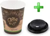 100x Kaffeebecher M 'Cappuccino To Go' mit Trinkdeckel Produktbild-Vorschau 1