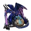 Drache blau mit Babydrache - Deko, Figur, Fantasy Produktbild-Vorschau 3