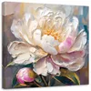 Leinwandbild Bemalte Pfingstrose 60x60 Feeby Weiß bild für Produktbild-Vorschau 1