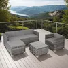 Salon en rotin Lignano avec fauteuil - gris Voir les images du produit 9