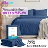 EllaTex Premium Mikrofaser Bettwäsche 155x200 + 80x80 cm – Produktbild-Vorschau 2