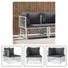 The Living Store Garten-Ecksofa mit Kissen Weiß Gewebe Produktbild-Vorschau 1