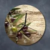 Glasuhr Wanduhr Küchenuhr Echt-Glas 30fi cm Oliven braun Produktbild-Vorschau 2
