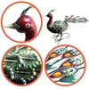 A collage of images showing a decorative metal peacock from different angles and close-ups of its details. Produktbild-Vorschau