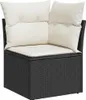 vidaXL 7-tlg. Garten-Sofagarnitur mit Kissen Schwarz Poly Produktbild-Vorschau 4