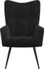 A black velvet armchair with a high back and padded seat, shown from the front on a white background. Voir les images du produit