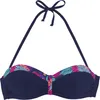 LASCANA Bügel-Bandeau-Bikini-Top Exotic navy-pink bedruckt Produktbild-Vorschau 1