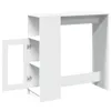 A white bar table with shelves and an open cabinet door. Anteprima dell’immagine prodotto
