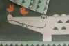 Krabbeldecke gefüttert Krokodil Farbe Tannengrün 120x120cm Produktbild-Vorschau 2