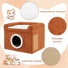 COSTWAY kattenhuis, inklapbaar, met sisal krabmat, zacht Productafbeelding-voorbeeld 6