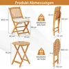 COSTWAY 3tlg. Gartenmöbel Set, Bistrotisch mit 2 Stühlen, Produktbild-Vorschau 7