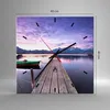 Wanduhr - Quadrat - Glasuhr - See Berge Wasser - 40x40cm - Produktbild-Vorschau 3