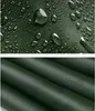Close-up views of dark green fabric, one showing water droplets on its surface and the other showing the texture of the material. Produktbild-Vorschau