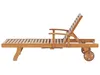 BELIANI Gartenliege hellbraun Akazienholz rollbar Produktbild-Vorschau 4